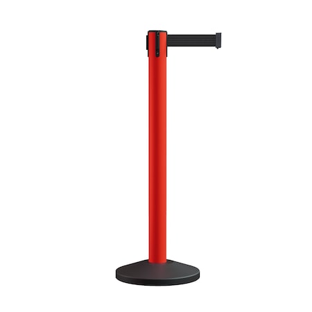 Montour Line Stanchion Belt Barrier Red Post 16ft.Black Belt ES660-RD-BK-160